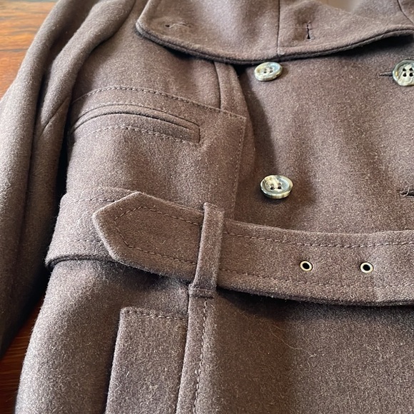 BCBG Max Azria Brown Military Style Wool Coat size M - Picture 12 of 14
